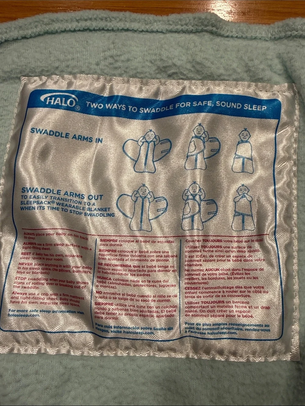 Halo green  boys  sleepsack swaddle size preemie. Birth to 5 lbs .